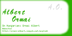 albert ormai business card